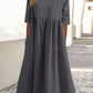 【S-5XL】👗Rochie din bumbac cu decolteu rotund și buzunare