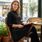 📢📢REDUCERE DE 60%!! 💝Rochie elegantă cu mâneci lungi și pliuri