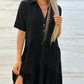 ✨ Rochie de vară femei cu guler, nasturi și croială volantă, confortabilă, culoare uni