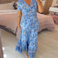 【S-4XL】💝Rochie cu imprimeu floral și decolteu ascuțit