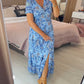 【S-4XL】💝Rochie cu imprimeu floral și decolteu ascuțit