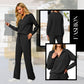 Compleu Casual 2 Piese, Bluza cu Fermoar și Pantaloni Largi cu Șnur, Tricotat Moale — 6 Culori