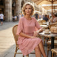 💖Rochie elegantă pentru femei, cu mâneci cu volane, în straturi – Stil natural pentru orice ocazie💃