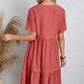 【S-3XL】👗Rochie lungă casual cu mânecă scurtă