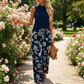 💝Reducere de 40%💝Set de top fără mâneci pentru femei și pantaloni largi cu imprimeu