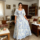🌷Ofertă limitată în timp👗Rochie cu mâneci cu volane și croi evazat, cu un aspect eteric