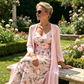 Set elegant de rochie cu imprimeu floral, din două piese, pentru femei