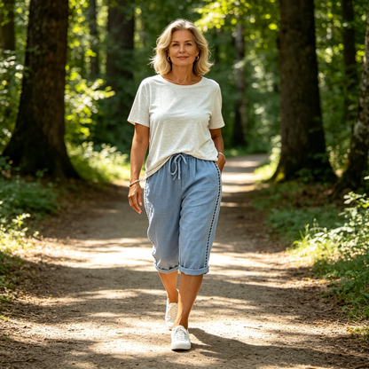 Pantaloni Capri de vară pentru femei cu detalii ajurate din dantelă