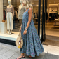 Rochie lungă fără mâneci cu imprimeu floral
