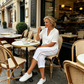 Pantaloni Capri de vară pentru femei cu detalii ajurate din dantelă