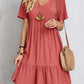 【S-3XL】👗Rochie lungă casual cu mânecă scurtă