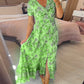【S-4XL】💝Rochie cu imprimeu floral și decolteu ascuțit