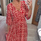 🌸 Rochie Lungă cu Print și Decolteu V, Talie Elastică cu Şniur, Feminină și Elegantă pentru Vară ✨
