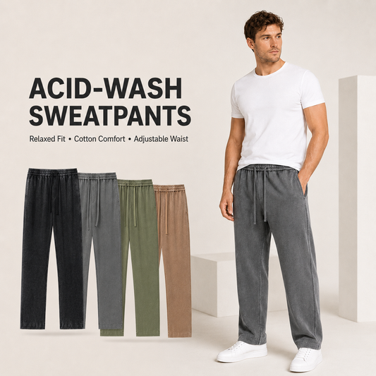💪Joggeri bărbătești din bumbac cu efect acid 👖 Mărimile disponibile sunt M-2XL, Aspect uzat, senzație moale ca un nor – Noua ta uniformă de weekend ✨