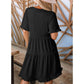 🌈Rochie casual pentru femei, cu guler în V, volane, croială A, lejeră, tip cămașă