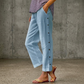 🌺Reducere de vară 45% OFF💐Pantaloni scurți, casual, uni, lejeri, cu nasturi laterali