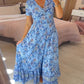 【S-4XL】💝Rochie cu imprimeu floral și decolteu ascuțit