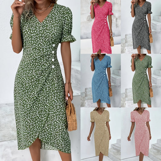 ✨ Irregular Hem Floral Rochii pentru femei