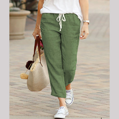 【M-3XL】💐 Pantaloni casual din in pentru femei, până la gleznă