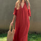 【M-3XL】👗V-Neck Rochii elegante de culoare solidă