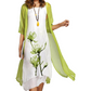 🔥 Ofertă specială valabilă 3 zile 🌸 Rochie din două piese pentru femei, cu imprimeu floral.