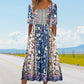 🌸 Rochie elegantă cu imprimeu boho pentru femei