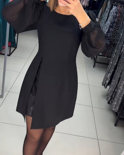 Rochie elegantă cu mânecă bufantă