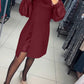 Rochie elegantă cu mânecă bufantă