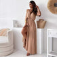 【💖2024 Produse noi】💃Femeii Elegant Sexy V gât Side Slit rochie