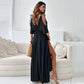 【💖2024 Produse noi】💃Femeii Elegant Sexy V gât Side Slit rochie