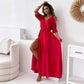 【💖2024 Produse noi】💃Femeii Elegant Sexy V gât Side Slit rochie