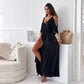 【💖2024 Produse noi】💃Femeii Elegant Sexy V gât Side Slit rochie