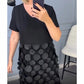 Rochie neagră elegantă cu gât în V pentru femei cu jachetă neregulată Set din două piese