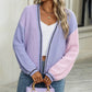 Pulover cardigan tricotat scurt Color-Block pentru femei