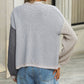 Pulover cardigan tricotat scurt Color-Block pentru femei