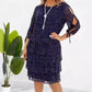 Rochie casual de damă cu imprimeu și stratificare