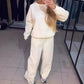 ✨Hanorac sport casual pentru femei cu gât rotund și pantaloni Jogger Set din 2 piese