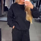 ✨Hanorac sport casual pentru femei cu gât rotund și pantaloni Jogger Set din 2 piese