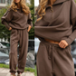 📦📦Set 2 piese sport casual pentru femei - bluză cu fermoar pe jumătate cu rever și jogger asortat