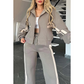 🔥 Jachetă cu fermoar cu dungi pentru femei și pantaloni casual 2-Piece Set
