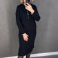 Rochie elegantă neagră cu mânecă lungă pentru femei