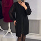 Rochie midi neagră cu decor din pietre prețioase
