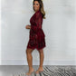 Femeii la modă paiete V-neck Mini rochie