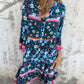 🌸Rochie casual cu flori și decolteu cu nasturi