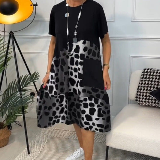 💖Rochie elegantă cu gât rotund imprimat💃