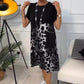 💖Rochie elegantă cu gât rotund imprimat💃