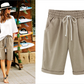Plus Dimensiune culoare solidă Elastic talie talie vrac cropped pantaloni scurți