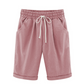 Plus Dimensiune culoare solidă Elastic talie talie vrac cropped pantaloni scurți