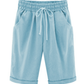 Plus Dimensiune culoare solidă Elastic talie talie vrac cropped pantaloni scurți