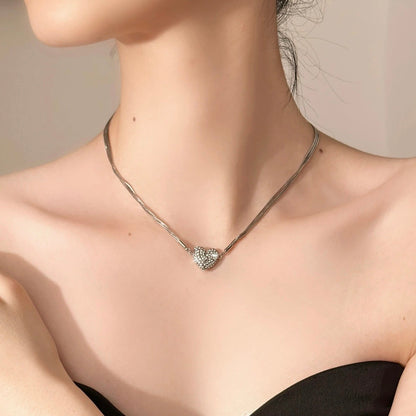 💝Reducere de 50%💝Colier magnetic cu inimă și diamante✨